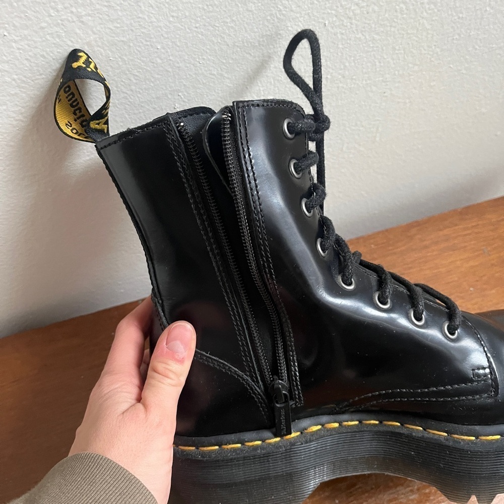 Dr. Marten Jadon Boot Smooth Leather Platforms in Black - Picture 9 of 9